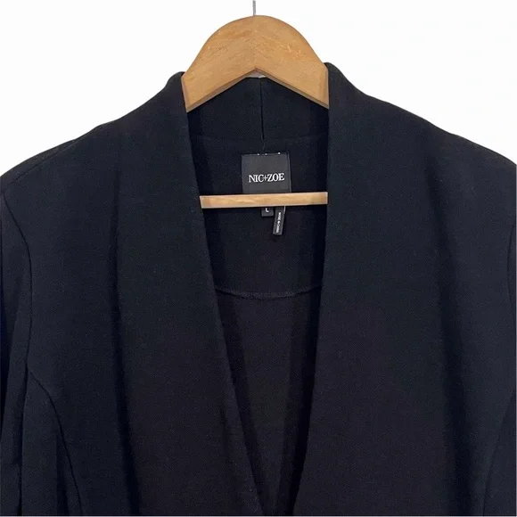 NIC + ZOE Grace Black Knit Jacket Fitted Blazer Women's L - Picture 3 of 9